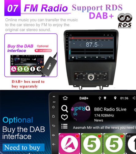 10" Android 10.1 Stereo Radio GPS Player For Ford Mustang GT 2010-2014 Manual AC - Bild 11 von 12