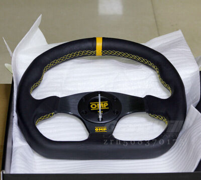 OMP 325mm 13'' Leather D Shape Flat Gaming Racing Steering Wheel Fit for OMP Hub