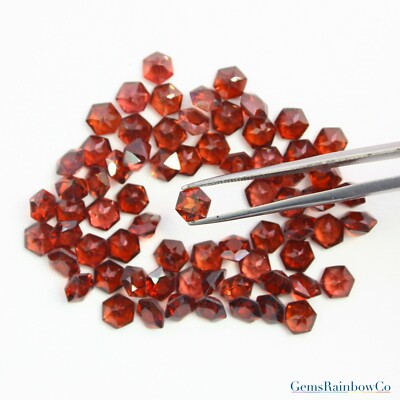 Natural Garnet Hexagon Shape Faceted 5 mm & 6 mm Loose gemstone AAA Quality