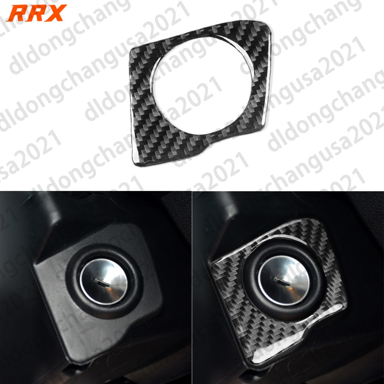 Real Carbon Fiber Dashboard Ignition Switch Cover For Jeep Wrangler JK 2011-2017