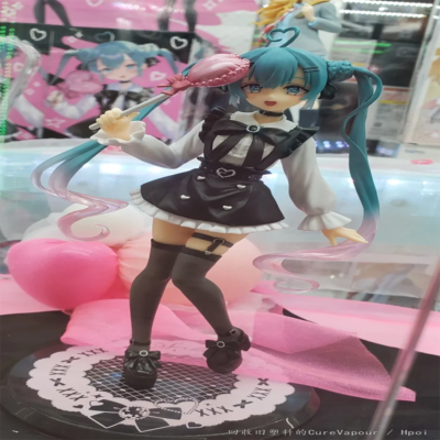 Jiumaocleu Figurine Anime Miku, 21 cm, robe blanche, style Miku, figurine d'action, modèle Sculpture de dessin animé, figurine de dessin animé, objet de collection, décoration de bureau, cadeau pour