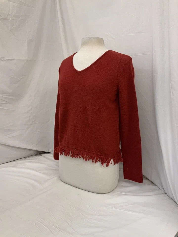 Suéter Eddie Bauer PS Cárdigan Rojo 100% Lana Manga Larga YGI N2-179 Foto 4 de 4