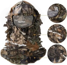 Maschera viso 3D Ghillie foglia Ghillie mimetica copertura completa copricapo accessori caccia