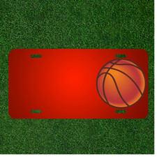 Custom Personalized License Plate With Add Names To Basketball Ball Basket