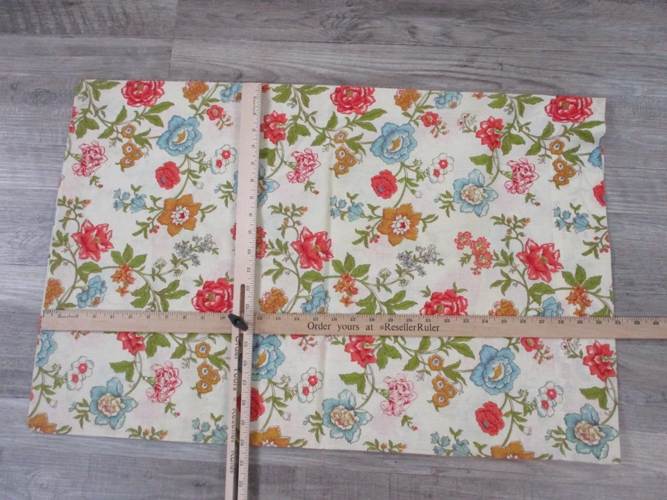 De Colección Funda de Almohada Bibb Rojo Crema Floral Estuche Años 80 20X31 Estándar Retro Juego de 4 Foto 4 de 4