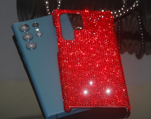 Bling Red Diamond Case F Samsung Galaxy S24 S22 S23 Ultra WITH SWAROVSKI ELEMENT - Picture 8 of 11