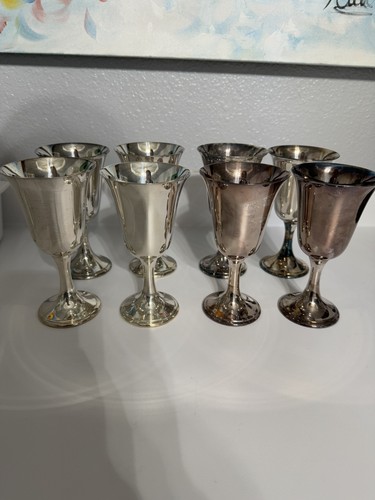 VTG Gorham Silver Plated Wine Goblet Chantilly pattern Set of 8 YC433 6.5'' tall