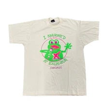 Vintage 90s Excalibur Chicago Frog Karaoke T Shirt Mens XL Screen Stars White