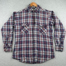 Vintage 80s 90s Outdoor Exchange Shirt Mens M Blue Red Plaid Button Long Sleeve