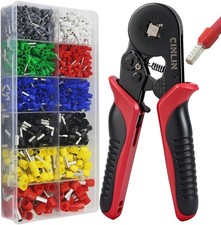 Ferrule Crimping Tool Kit - Square Ferrule Crimper Plier (AWG 23-7) with 1380pcs
