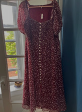Madewell NWT Burgundy Floral Cotton Midi Dress size 3x