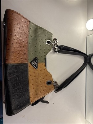 Prada Milano Dal 1913 Shoulder Bag With Patches Of Green Yellow Brown And Black