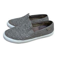 Tenis Tory Burch Jesse acolchados de cuero sin cordones color topo para mujer talla 6 cómodos
