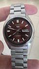 Vintage Seiko 7009-469L R (1990s) Unique & Elegant Design Maroon Dial Automatic