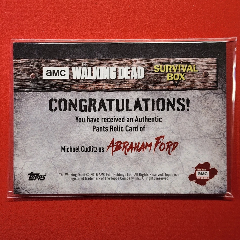 5-09-07 PWE-THICK. 2016 walking dead survival box michael cudlitz wardrobe relic - Image 2 of 2