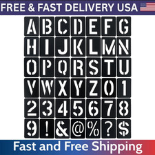 2 Inch Letter Stencils and Numbers, 42 Pcs Reusable Plastic Alphabet Spray Paint