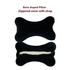 Bone Pillow Neck Head Rest Memory Foam Travel Trip Posture Support Black