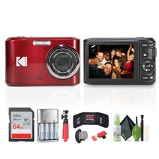 Kodak Pixpro FZ45 Digital Camera in Red FZ45RD Bundle with Accessories