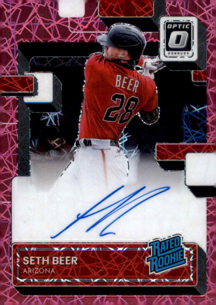 Seth Beer RC 2022 Donruss Optic Pink Velocity Prizm Rookie Auto #/99