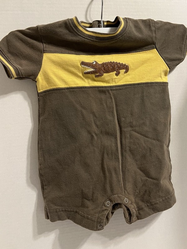 Vintage Baby Romper Outfit 3-6 Months Embroidered Y2K Infant Alligator Boys