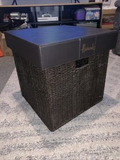 Harrods Large Brown Wicker Hamper Basket - 41cm Cube - Luxury Storage Box