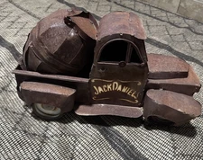 Rusty Vintage Metal Jack Daniels Truck Transporting Whiskey Barrell