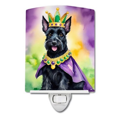 Caroline's Treasures Scottish Terrier King Queen Mardi Gras Ceramic Night Light