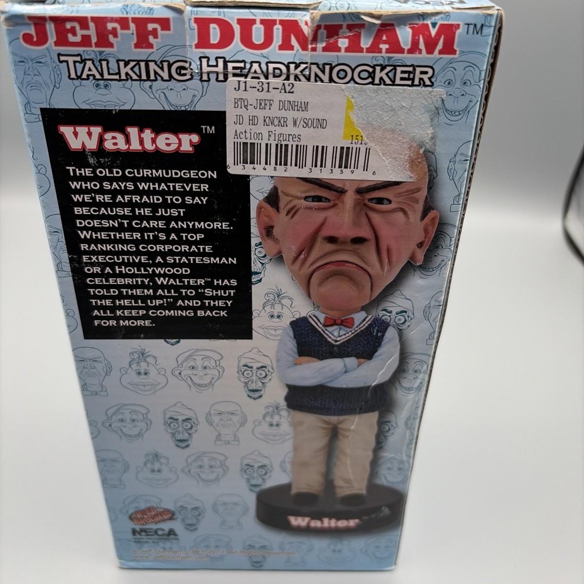 NECA Jeff Dunham Walter 10 Inch Talking Head Knocker Aa61769 for