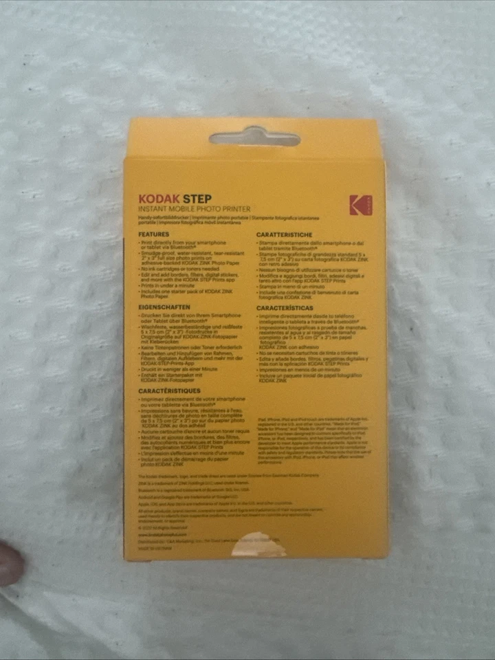 Kodak Step Mobile Instant Photo Printer, Portable Zink 2x3 Mini Printer, Blue - Image 2 of 3
