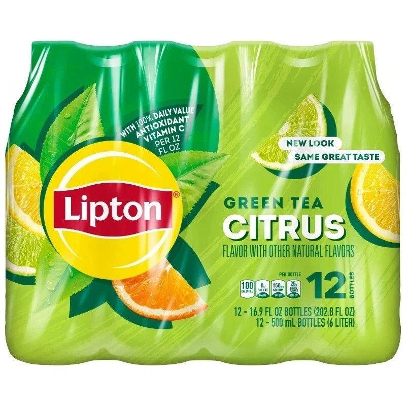 , Citrus Bottled Tea Drink, 16.9 Oz, 12 Bottles
