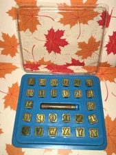 Vintage Craftool Complete Alphabet Leather Tool Stamps Set 1/2 inch.Like New