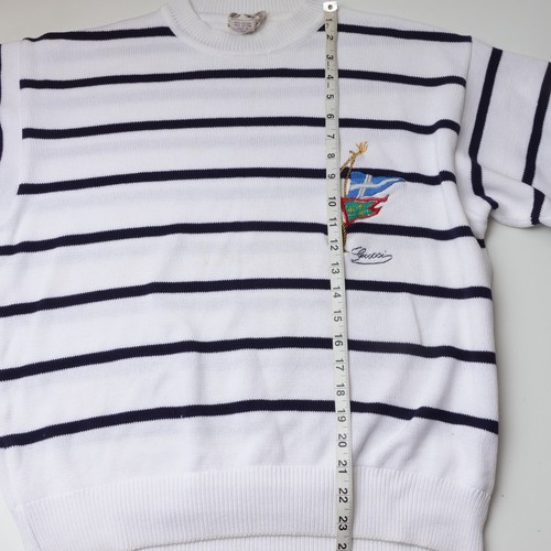 Maglione Gucci uomo vintage anni 80 nautico ricamato righe medio 50 Italia - Foto 8 di 23