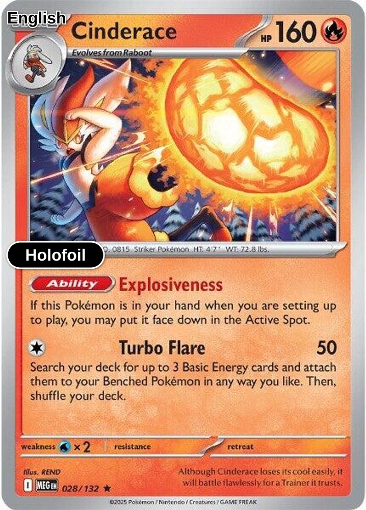 Cinderace Holofoil [MEG - 028/132]