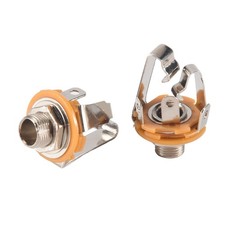 2Pcs 1/4 inch 6.35Mm Stereo Input Jack Plug Socket For Electric Guitar ,4890