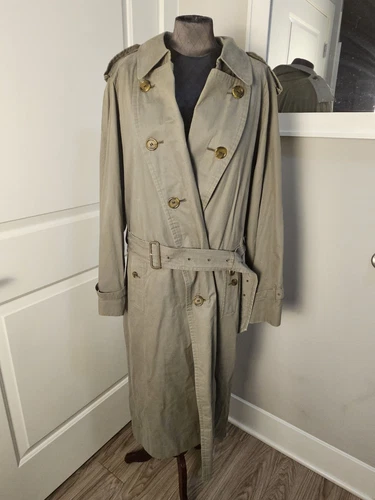 Trench coat uomo 42R Burberry giacca vintage design con fodera in lana rimovibile