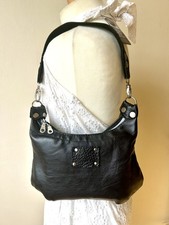 Y2K Bag One Off Unique black shoulder purse handmade from leather offcuts in UK