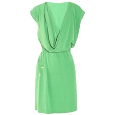 Diane Von Furstenberg 100 % Silk Lime Green Wrap Dress Women’s Size 4
