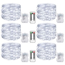 6 Pack 33FT 100LED Fairy String Lights Battery Operated with Remote and Timer...