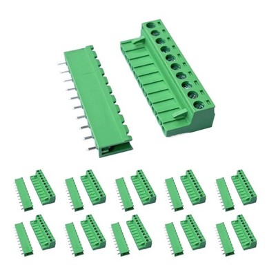 10 Pin 5.08mm Pitch Male Female PCB Screw Terminal Block 10 Sets