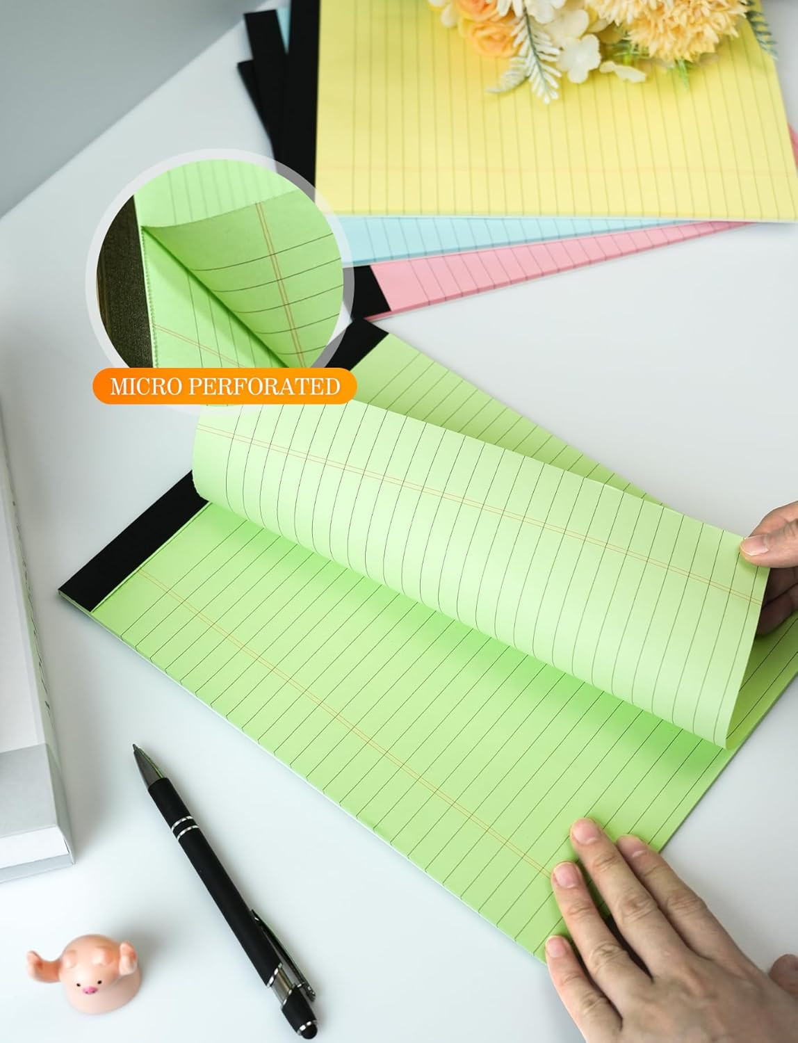 Legal Pads 8.5 X 11 Colored Note Pads 8.5 X 11, 3 Pack Notepads 8.5 X 11, Pink N