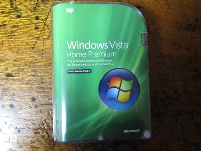 Microsoft Windows Vista Home Premium Full Version with Key Service Pack 1 32-bit