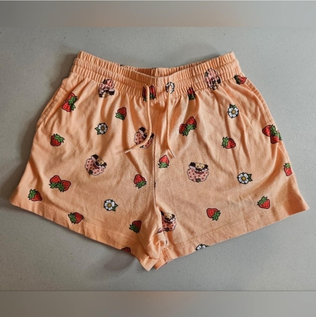 Strawberry Shortcake Orange Drawstring Shorts Siz… - image 1