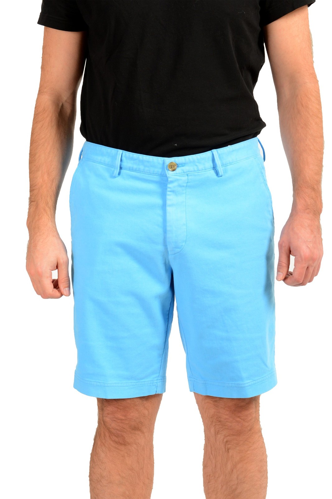 Мужские шорты Hugo Boss Slice-Short обычного кроя синего цвета с плоской подошвой спереди US 30R IT 46 13990₽