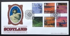 GB QEII Benham 2003 Scotland Set on First Day Cover, Glenfinnan S/H/S