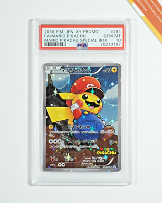 Pokemon PSA 10 Mario Pikachu #294/XY-P Special Box Promo 2016