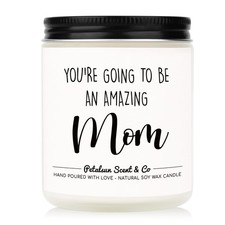 New Mom Gifts, Lavender Scented Soy Wax Candle, Pregnancy Mom to Be Gender Re...