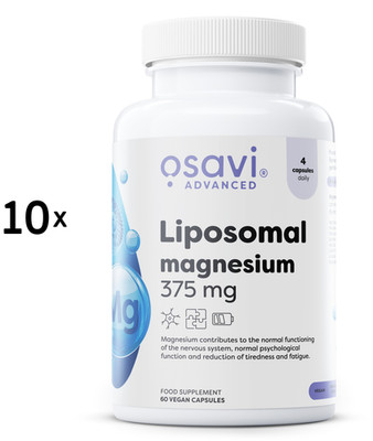 10 x Osavi Liposomal Magnesium, 375 mg - 60 vegan caps (266,65 EUR/kg)