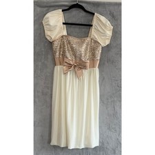 VINTAGE Y2K Jessica McClintock for Gunne Sax Bubble Hem HOCO Sequin Dress Sz 7