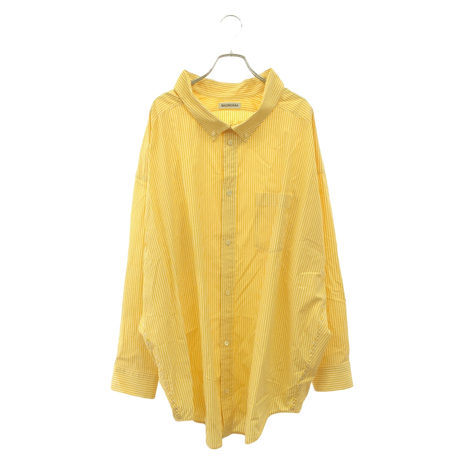 Balenciaga Cocoon Swing Long Sleeve Cotton Shirt Yellow Size 32 Preowned Womens