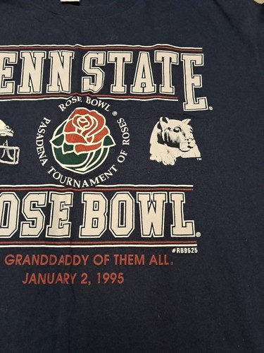 Vintage 1995 NCAA Penn State Rose Bowl Champions T-Shirt Men’s XL Galt Sand Usa - Picture 7 of 16